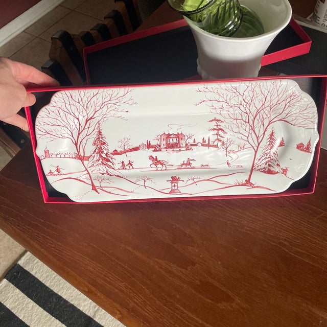 Country Estate Winter Frolic Ruby Hostess Tray Main House by Juliska Hostess Tray