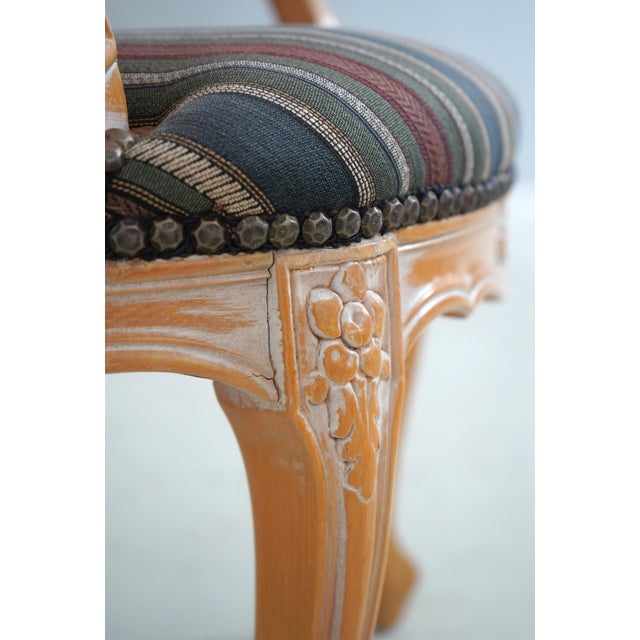 French Louis XV Style Upholstered Open Armchair For Sale - Image 16 of 18