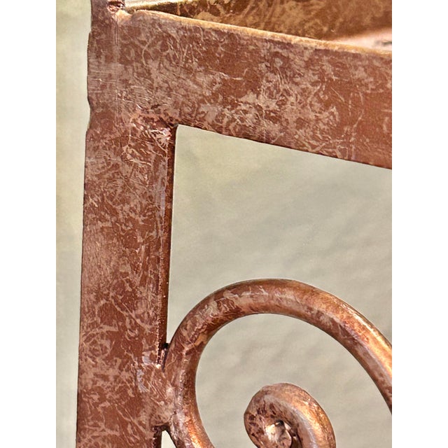 Gold Vintage Hollywood Regency Gilt Metal 3-Tier Wall Shelf With Towel Bar For Sale - Image 8 of 11
