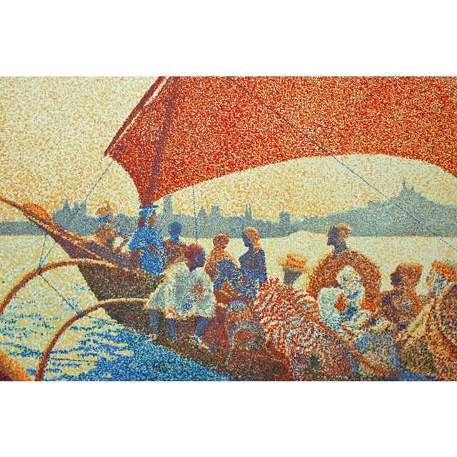 1983 "Hommage to C. Dellepiane" Pointillist Figurative Serigraph by Guillaume Azoulay For Sale In Palm Springs - Image 6 of 7