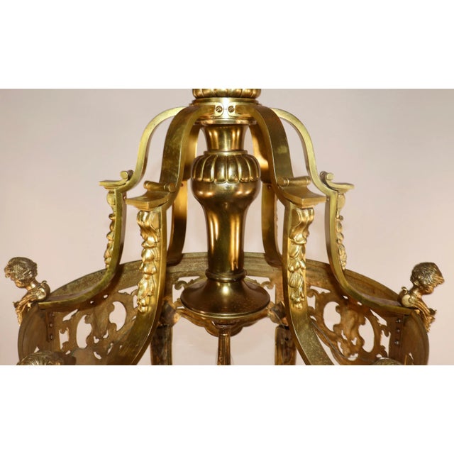 Metal Late 19th Century French Louis XVI Style Gilt Bronze Lantern For Sale - Image 7 of 13