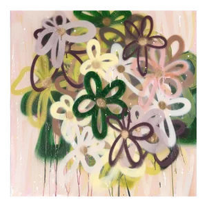 Looking Through Grandma's Window - Abstract Floral Painting on Canvas Original Artwork by Amber Goldhammer