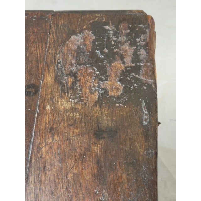 Antique 1800s English Carved Oak Coffer Storage Trunk Box For Sale - Image 4 of 12