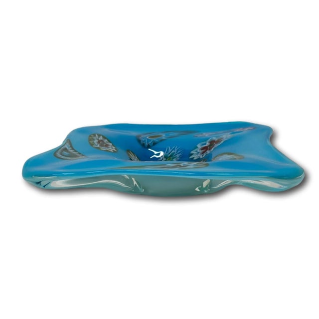 Beautiful Vintage Mid 20th Century Millefiori Style Venetian - Italian Murano Hand Blown Art Glass Bowl For Sale - Image 4 of 12