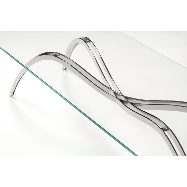 Contemporary Spider Coffee Table in Crystal Glass and Steel by Barberini & Gunnell For Sale - Image 3 of 8