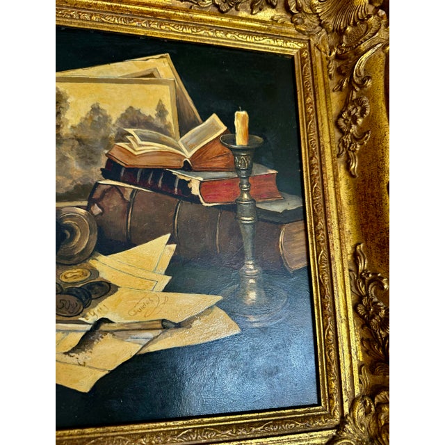 1940s Framed Still Life Oil Painting by Bert For Sale - Image 5 of 7