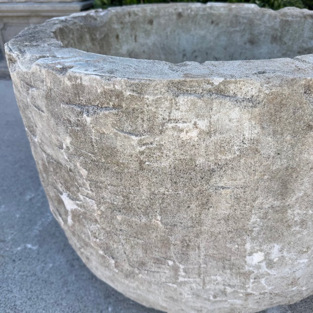 Antique Limestone Trough 5726a 26"Dia For Sale - Image 4 of 9