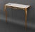 Italian White Marble Top Gilt Metal Wall-Mounted Console, 1940s. 29.25" H x 32" W x 11" D. Provenance: From a Forest Hills...