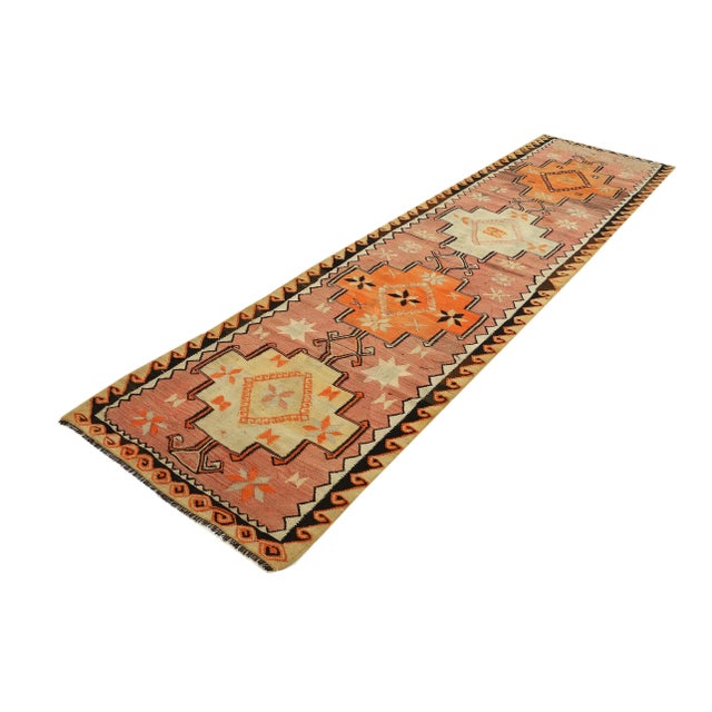 Traditional Mid 20th Century Vintage Decorative Turkish Kilim Runner For Sale - Image 3 of 7