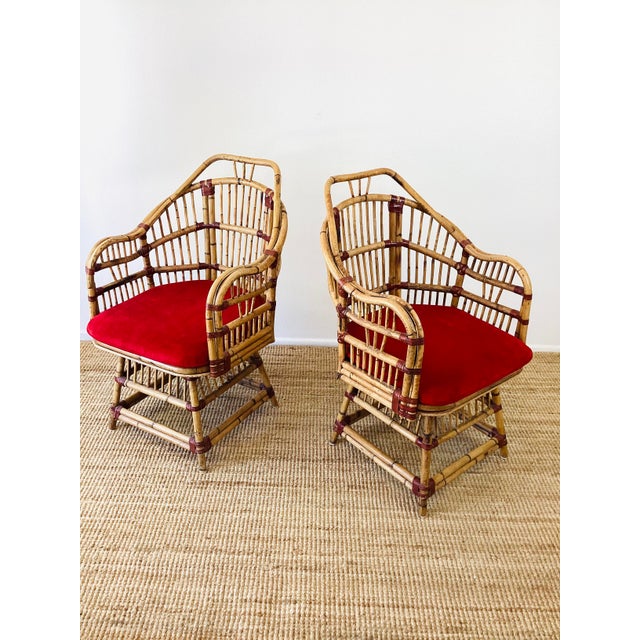 McGuire Vintage 1960s Pair of Rattan Chairs / Boho Coastal Style For Sale - Image 4 of 12