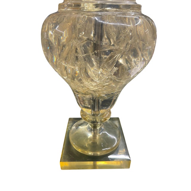 Mid-Century Modern Crushed Ice Resin Lamps by Marie-Claude De Fouquières, 1970s, Set of 2 For Sale - Image 3 of 9