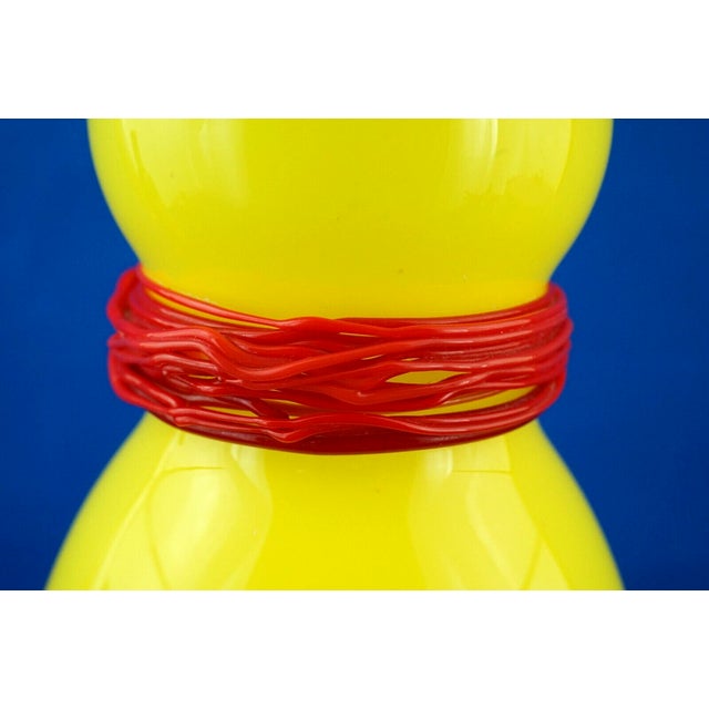 20th Century Large Yellow Glass Vase by Periev R. Pint, Barovier and Toso Collection, Czechoslovakia, 1980s For Sale - Image 13 of 18