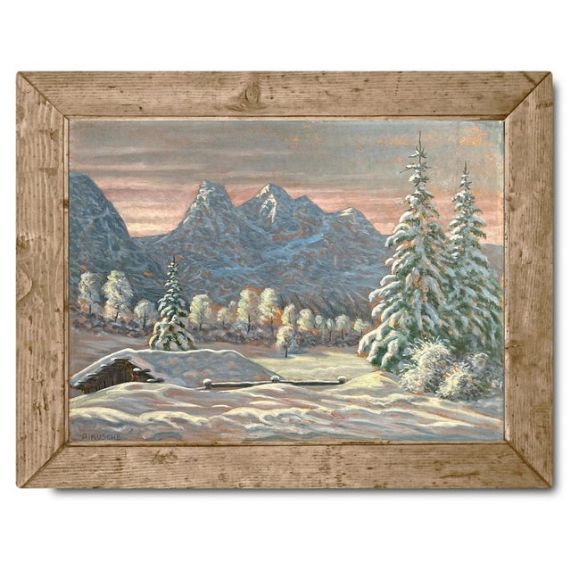 Alfred Kusche, Snowy Landscape, 1920s, Oil on Board For Sale - Image 16 of 16