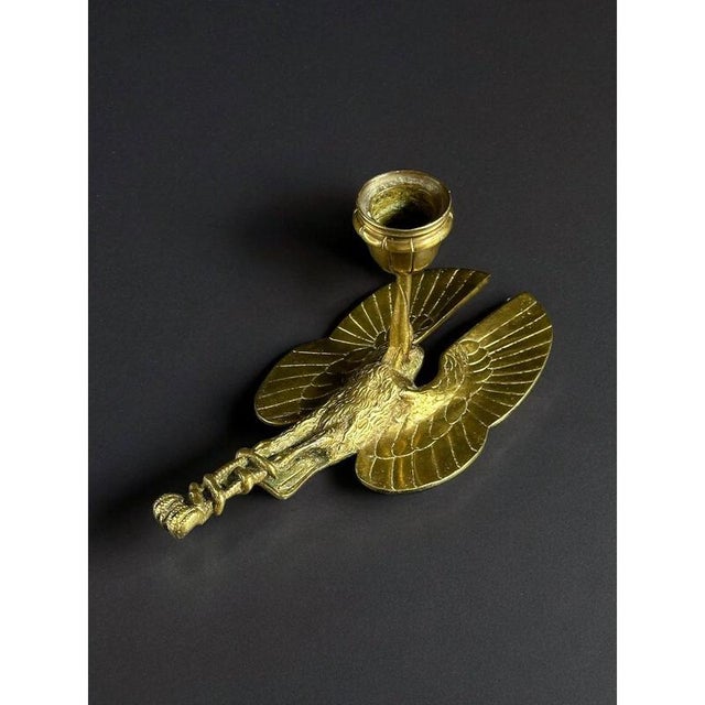 Bronze Heron Candlestick, France, 19th Century For Sale - Image 5 of 8