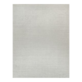 2010s Rug & Kilim’s Plain Modern Rug in Solid Silver-Gray Tone-on-Tone - 13x17 For Sale