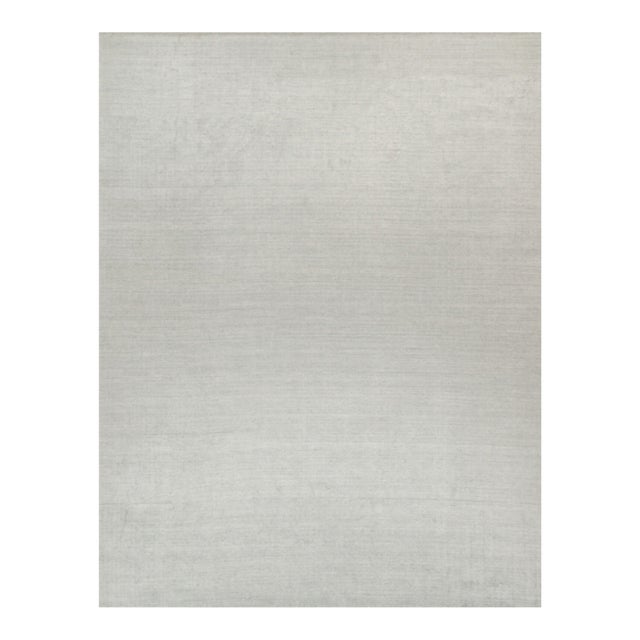 2010s Rug & Kilim’s Plain Modern Rug in Solid Silver-Gray Tone-on-Tone - 13x17 For Sale