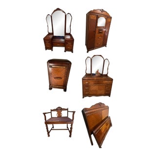 1930s Art Deco Waterfall 6 Piece Set For Sale