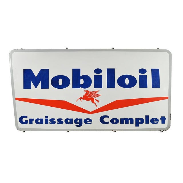 Mobiloil Enamel Sign Advertising For Sale - Image 3 of 3