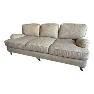 Restoration Hardware English Roll Arm Three Seat Sofa For Sale