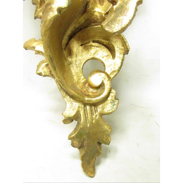 Pair of Italian Florentine Giltwood Wall Brackets For Sale - Image 14 of 18