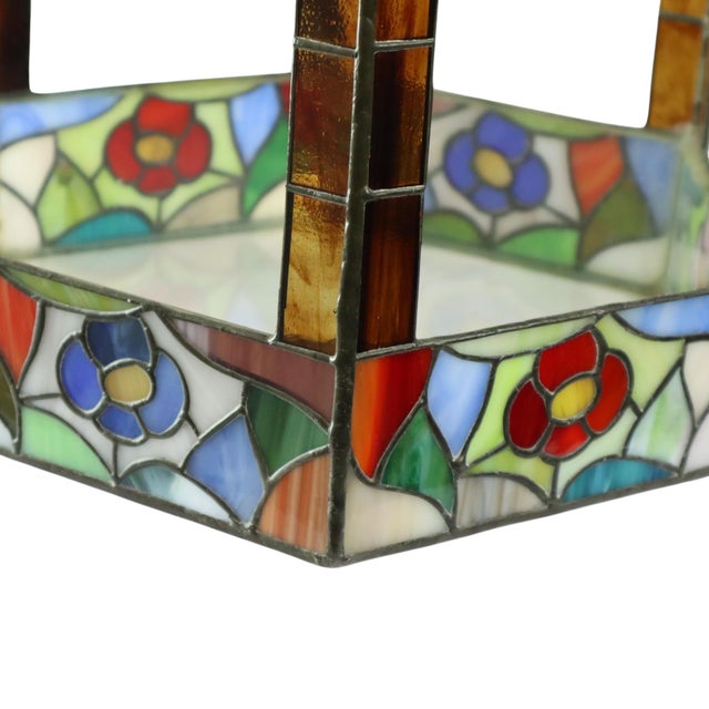 Stained Glass Gazebo Candle Holder in Colored Glass, 1990s For Sale - Image 17 of 18