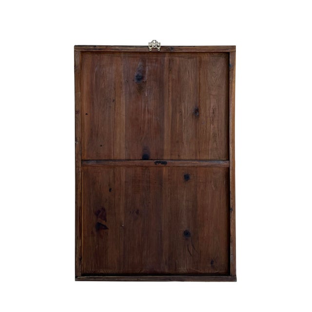 This is a vintage traditional Chinese oriental wall decoration piece made of wood frame and restored old center plaque...