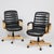 Black Vintage Chairs with Oak Frame and Black Leather by Albert Stoll for Stoll Giroflex, 1980s, Set of 2 For Sale - Image 8 of 8