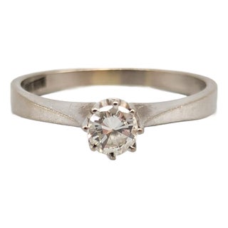 18 Karat Gold Ring with Diamond For Sale