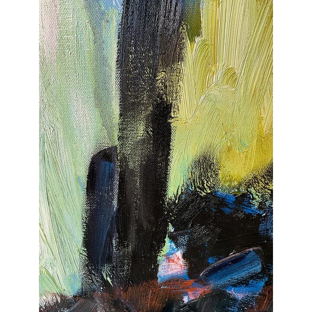 Textile "Solid Ground" Contemporary Abstract Expressionist Oil Painting by Monica Shulman For Sale - Image 7 of 12