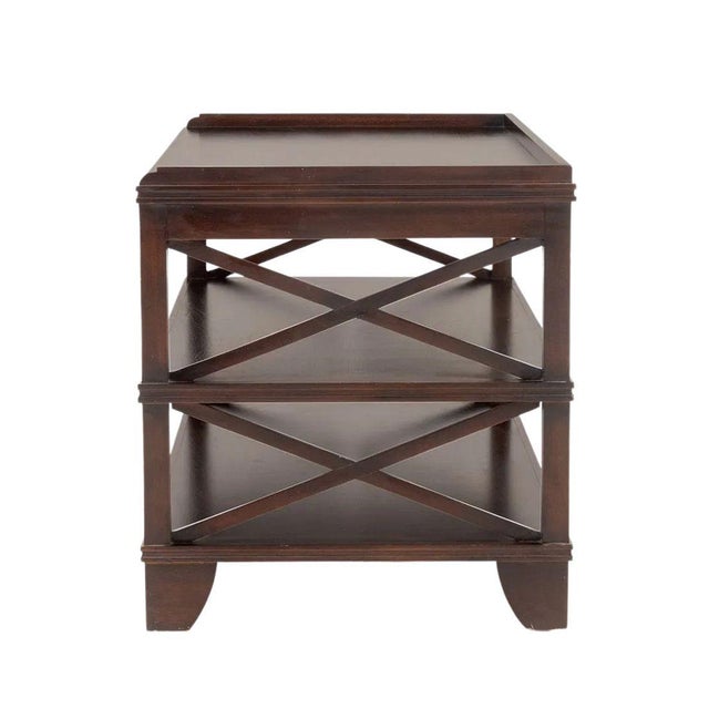 David Iatesta Three Tier Mahogany Console Table With Pullout Surface For Sale - Image 4 of 4