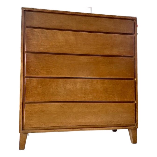 5 Drawer Birch Highboy by Leslie Diamond for Conant Ball For Sale