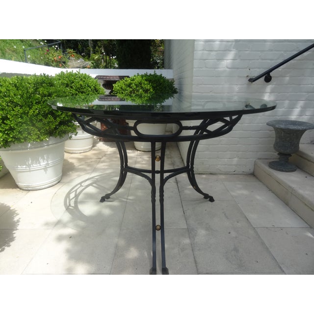 Vintage Iron Neoclassical Center Table For Sale - Image 4 of 11