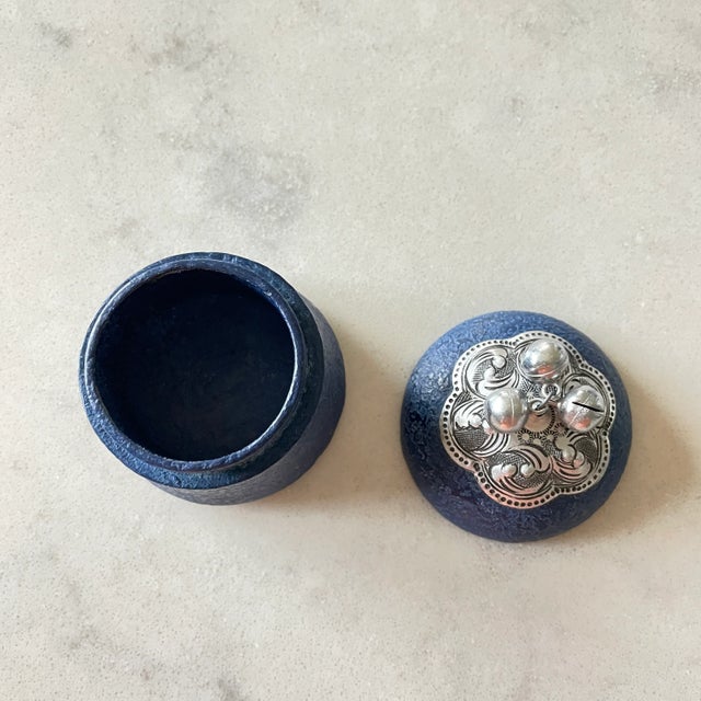 1970s Wood With Etched Nickel and Bells on Top - Set of 3 For Sale - Image 9 of 12