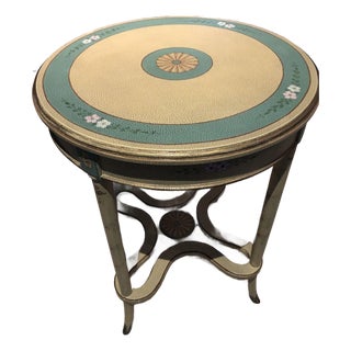Maitland Smith Hand Painted Round Occasional Table For Sale