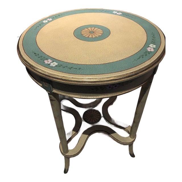 Maitland Smith Hand Painted Round Occasional Table For Sale