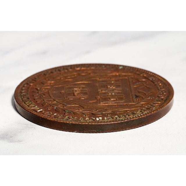 Bronze Harvard University 300th Anniversary Tercentenary Antique Medal Medallion For Sale - Image 8 of 8