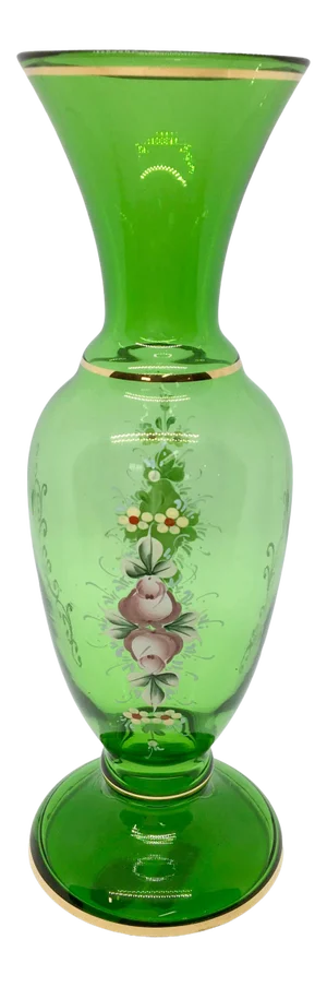 Vintage Mid 20th Century Rucni Prace Czech Glass Vase
