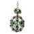 French Green Flower Ball Crystal Prisms Maison Baguès Style Chandelier, 1920s For Sale