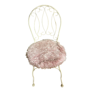 1960s Mid-Century White Iron Vanity Chair