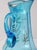 Victorian Antique Blue Hand-Painted Glass Pitcher and Tumbler Set For Sale - Image 3 of 14