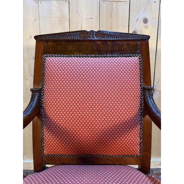 Traditional Empire Armchair in Mahogany with Saber Legs For Sale - Image 3 of 8