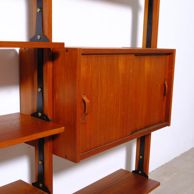 Wood Italian Teak Bookcase, 1960s For Sale - Image 7 of 18