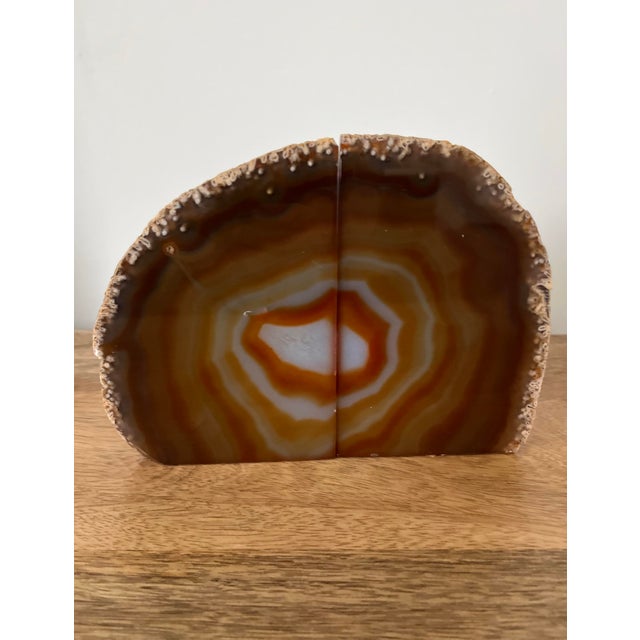 Contemporary 1980s Polished Agate Bookends-a Pair For Sale - Image 3 of 6