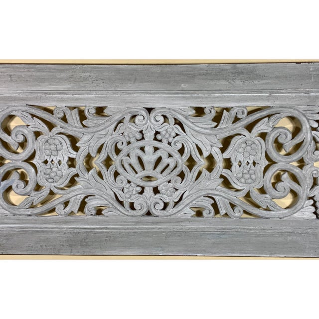1960s Vintage Hand-Carved Architectural Wood Wall Hanging For Sale - Image 5 of 10