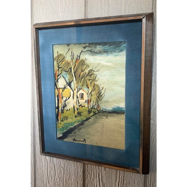 1950s Maurice De Vlaminck "La Route" Mid-Century Framed Color Lithograph For Sale - Image 5 of 11