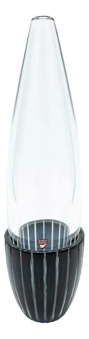Glass Vase by Matz Borgström for Orrefors Gallery, Sweden, 1988