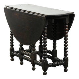 Antique English Oak Gateleg Table, 1800s For Sale