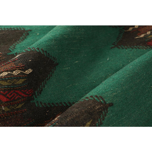 Vintage Afghan Kilim With Teal Open Field, From Rug & Kilim For Sale In New York - Image 6 of 7