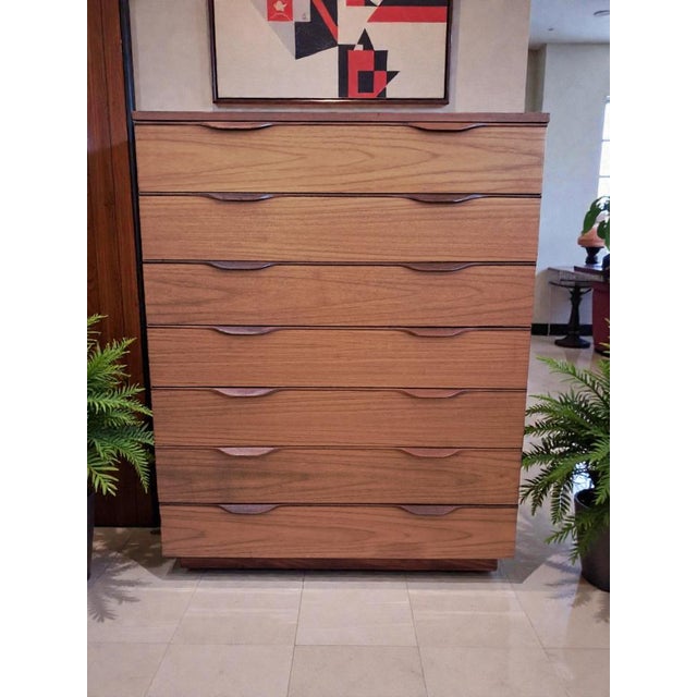 1960s Mid-Century Tallboy Chest of Drawers in Teak, Europa, 1960s For Sale - Image 5 of 17