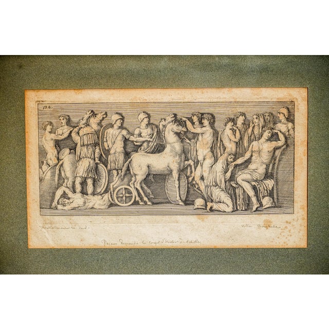 Grand Tour Framed Neoclassical Antique Grand Tour Style 18th Century Engraving Battle Scene For Sale - Image 3 of 11